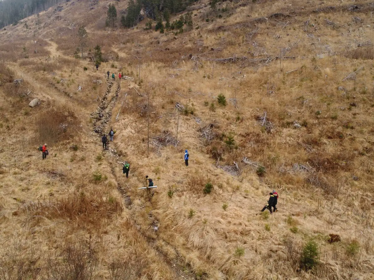 Vedere aeriană a peisajului protejat Natura 2000