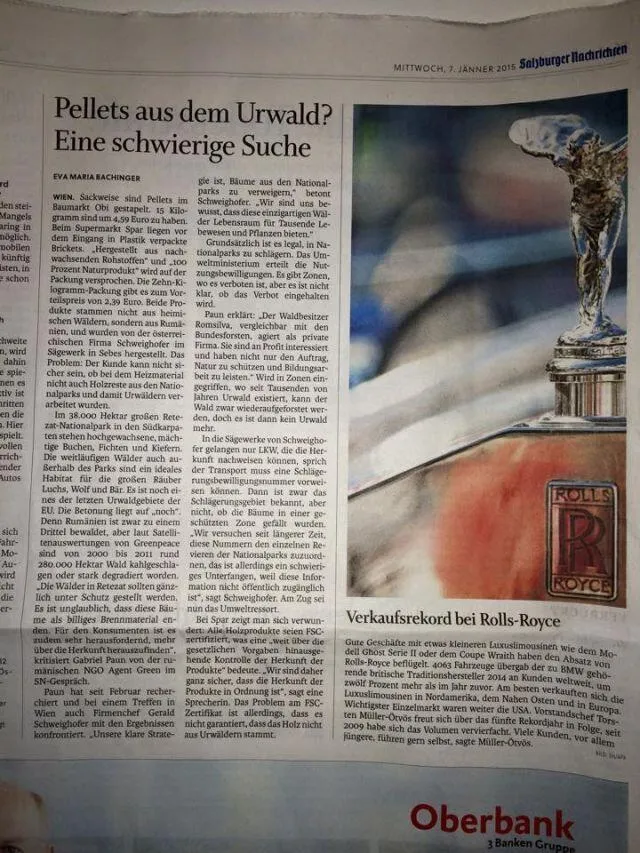 Presa din Austria despre taierile din Parcul National Retezat